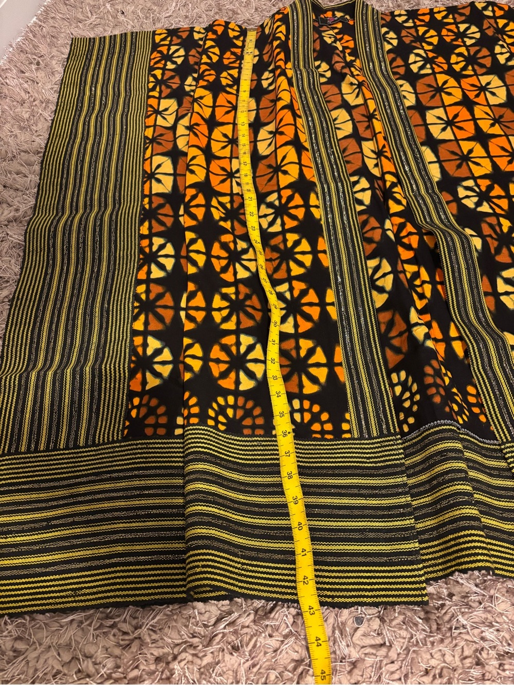Vibrant Orange & Black Patterned Kimono Jacket - Picture 7 of 14